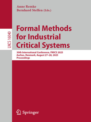 cover image of Formal Methods for Industrial Critical Systems